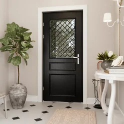 Fortia Porte d'entrée bois Bolata 98 x h.218 cm poussant droit- Porte D'Entrée