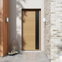 Fortia Porte d'entrée bois Sassel 98 x h.218 cm poussant gauche- Porte D'Entrée