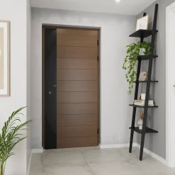Fortia Porte d'entrée bois Sassel 98 x h.218 cm poussant gauche- Porte D'Entrée