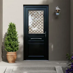 Fortia Porte d'entrée bois Bolata 98 x h.218 cm poussant gauche- Porte D'Entrée