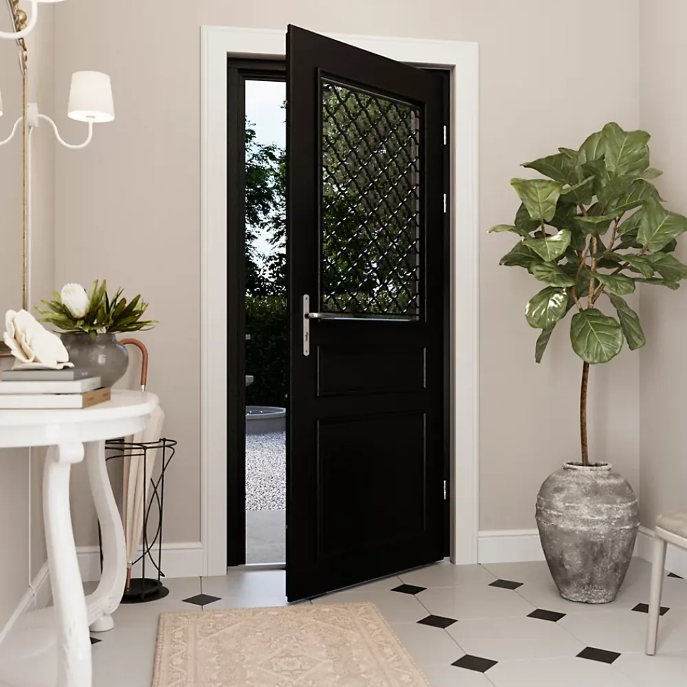 Fortia Porte d'entrée bois Bolata 98 x h.218 cm poussant gauche- Porte D'Entrée