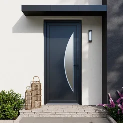 Fortia Porte d'entrée pvc anthracite RAL 7016 Hermoso 96 x h.218 cm poussant gauche- Porte D'Entrée