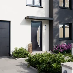 Fortia Porte d'entrée pvc anthracite RAL 7016 Hermoso 96 x h.218 cm poussant gauche- Porte D'Entrée
