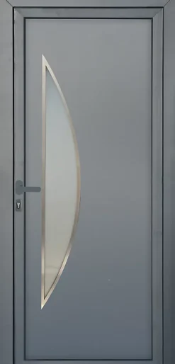 Fortia Porte d'entrée pvc anthracite RAL 7016 Hermoso 96 x h.218 cm poussant droit- Porte D'Entrée
