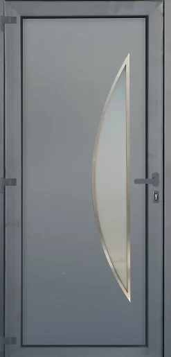 Fortia Porte d'entrée pvc anthracite RAL 7016 Hermoso 96 x h.218 cm poussant droit- Porte D'Entrée