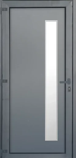 Fortia Porte d'entrée pvc anthracite RAL 7016 Gatteo 96 x h.218 cm poussant droit- Porte D'Entrée