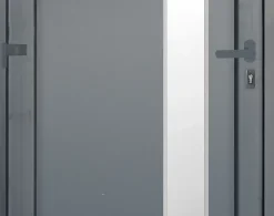 Fortia Porte d'entrée pvc anthracite RAL 7016 Gatteo 96 x h.218 cm poussant droit- Porte D'Entrée