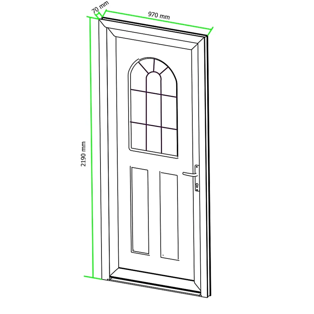 Fortia Porte d'entrée pvc blanc RAL 9003 Ameglia 97 x h.219 cm poussant gauche- Porte D'Entrée