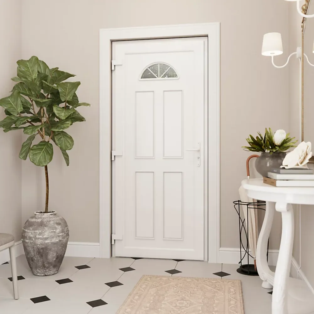 Fortia Porte D'Entrée<Porte d'entrée pvc blanc RAL 9003 Lorne 97 x h.219 cm poussant droit