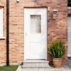 Fortia Porte d'entrée pvc blanc RAL 9003 Mindil 97 x h.219 cm poussant droit- Porte D'Entrée