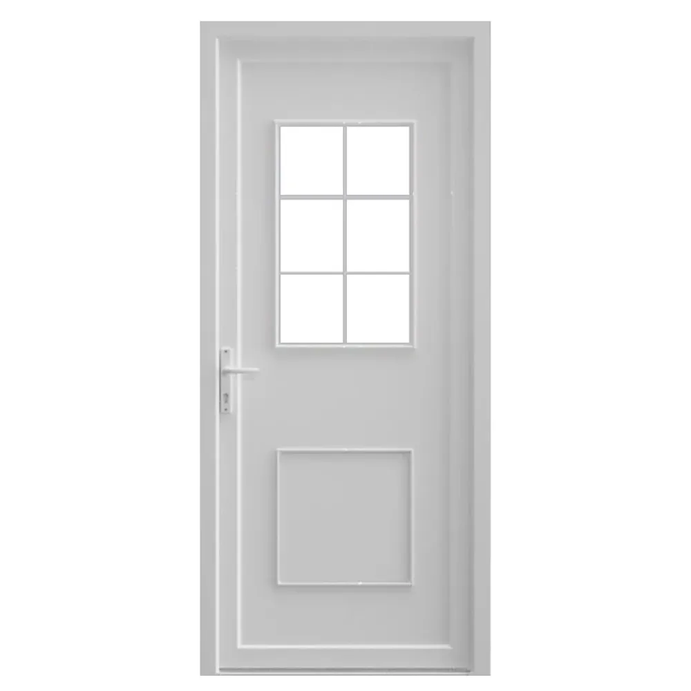 Fortia Porte d'entrée pvc blanc RAL 9003 Mindil 97 x h.219 cm poussant droit- Porte D'Entrée