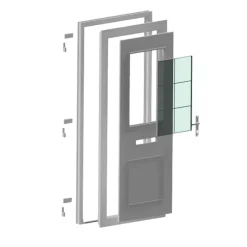 Fortia Porte d'entrée pvc blanc RAL 9003 Mindil 97 x h.219 cm poussant droit- Porte D'Entrée
