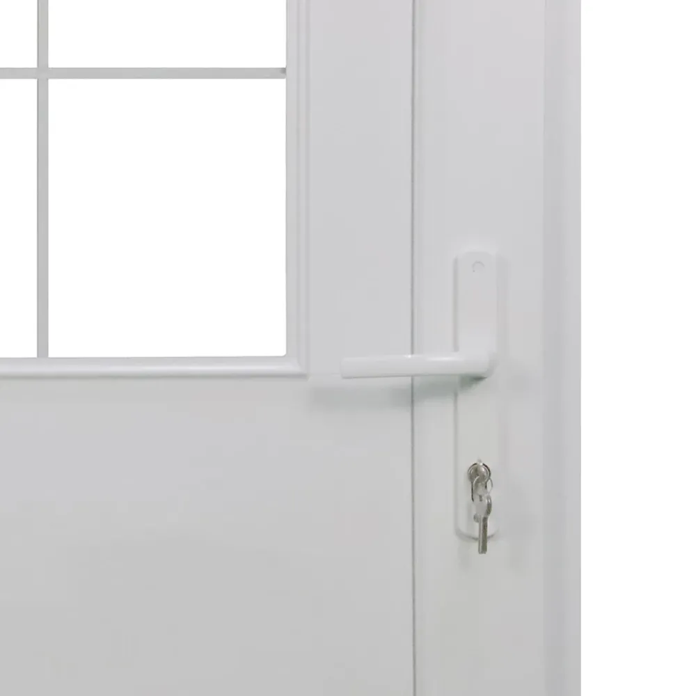 Fortia Porte d'entrée pvc blanc RAL 9003 Mindil 97 x h.219 cm poussant droit- Porte D'Entrée