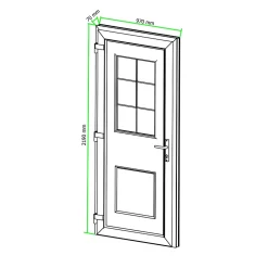 Fortia Porte d'entrée pvc blanc RAL 9003 Mindil 97 x h.219 cm poussant droit- Porte D'Entrée