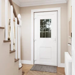 Fortia Porte d'entrée pvc blanc RAL 9003 Mindil 97 x h.219 cm poussant droit- Porte D'Entrée
