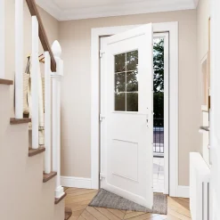Fortia Porte d'entrée pvc blanc RAL 9003 Mindil 97 x h.219 cm poussant droit- Porte D'Entrée