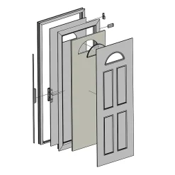 Fortia Porte D'Entrée<Porte d'entrée pvc blanc RAL 9003 Lorne 97 x h.219 cm poussant gauche