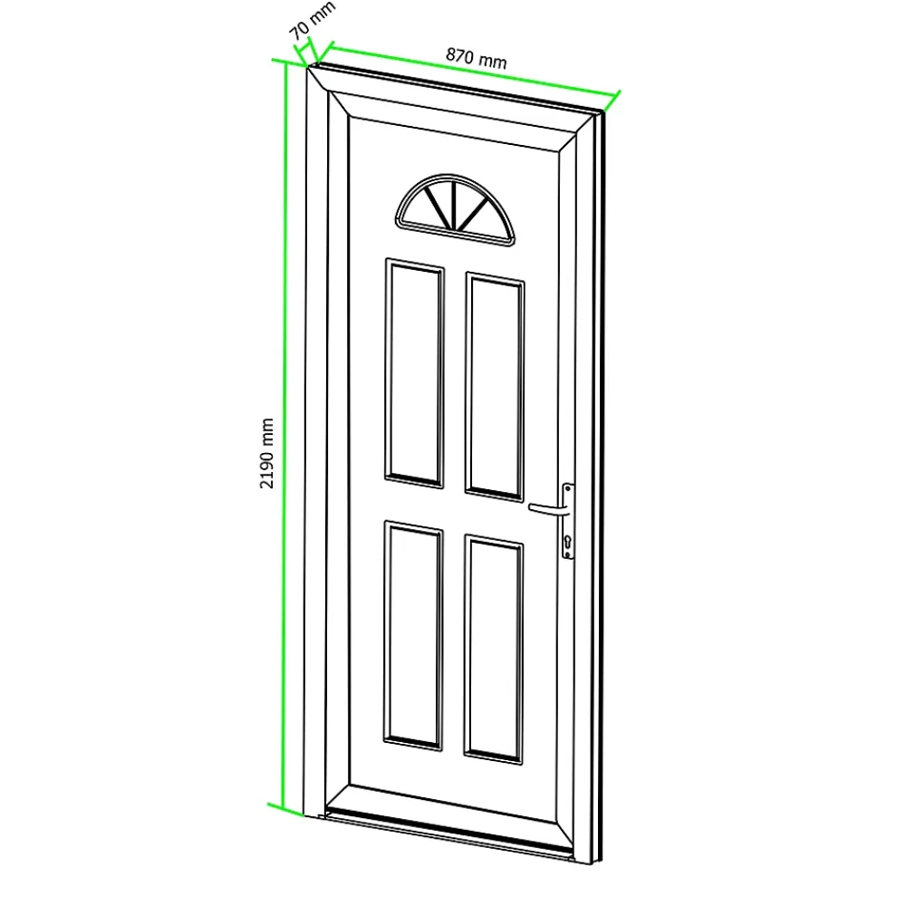 Fortia Porte D'Entrée<Porte d'entrée pvc blanc RAL 9003 Lorne 87 x h.219 cm poussant gauche