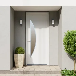 Fortia Porte D'Entrée<Porte d'entrée pvc blanc RAL 9003 Hermoso 98 x h.218 cm poussant droit