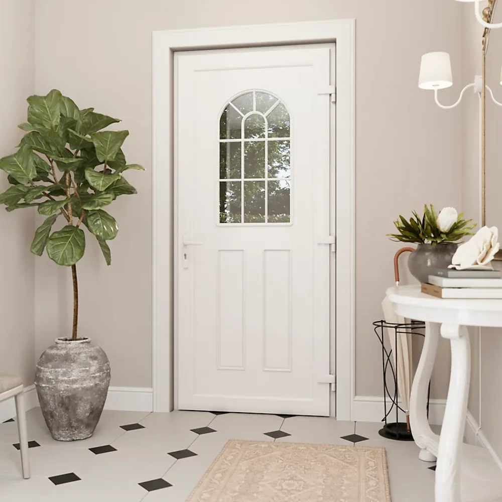 Fortia Porte D'Entrée<Porte d'entrée pvc blanc RAL 9003 Ameglia 97 x h.219 cm poussant droit