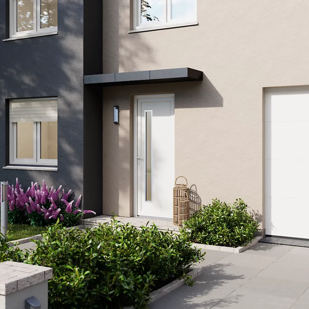 Fortia Porte D'Entrée<Porte d'entrée pvc blanc RAL 9003 Gatteo 96 x h.218 cm poussant droit
