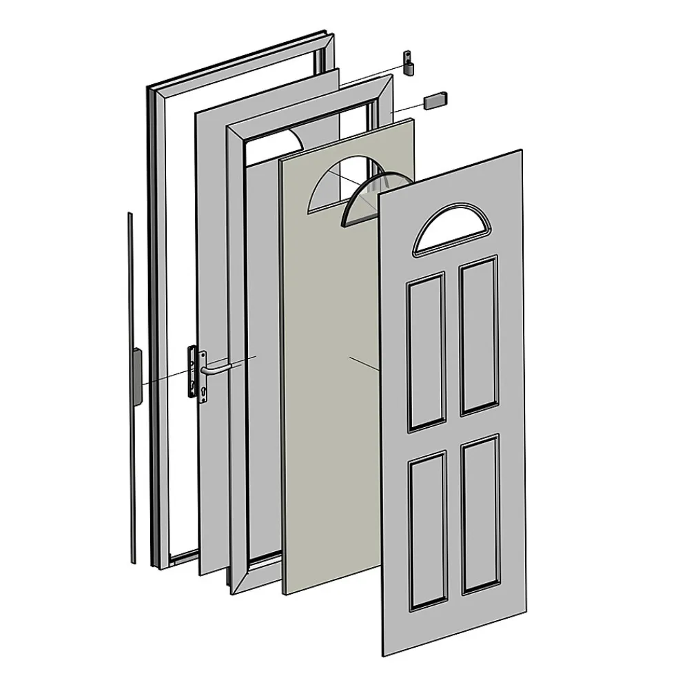 Fortia Porte D'Entrée<Porte d'entrée pvc blanc RAL 9003 Lorne 87 x h.219 cm poussant droit
