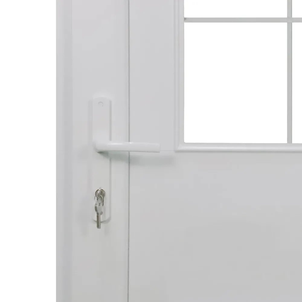 Fortia Porte d'entrée pvc blanc RAL 9003 Mindil 97 x h.219 cm poussant gauche- Porte D'Entrée
