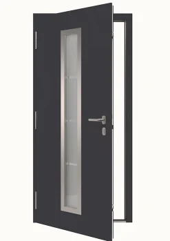 Hormann Porte d'entrée Hörmann acier galvanisé l.90 x h.215 cm poussant droit THP700B gris anthracite ral 7016- Porte D'Entrée