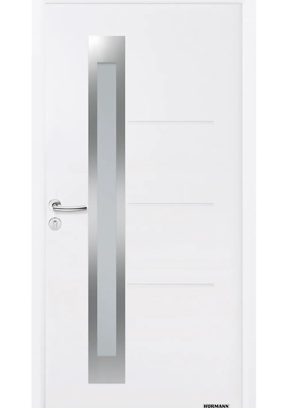 Hormann Porte D'Entrée<Porte d'entrée Hörmann acier galvanisé l.90 x h.215 cm poussant droit THP780S blanc ral 9016