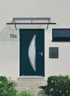 Hormann Porte D'Entrée<Porte d'entrée Hörmann acier galvanisé l.90 x h.215 cm poussant gauche THP900D gris anthracite ral 7016