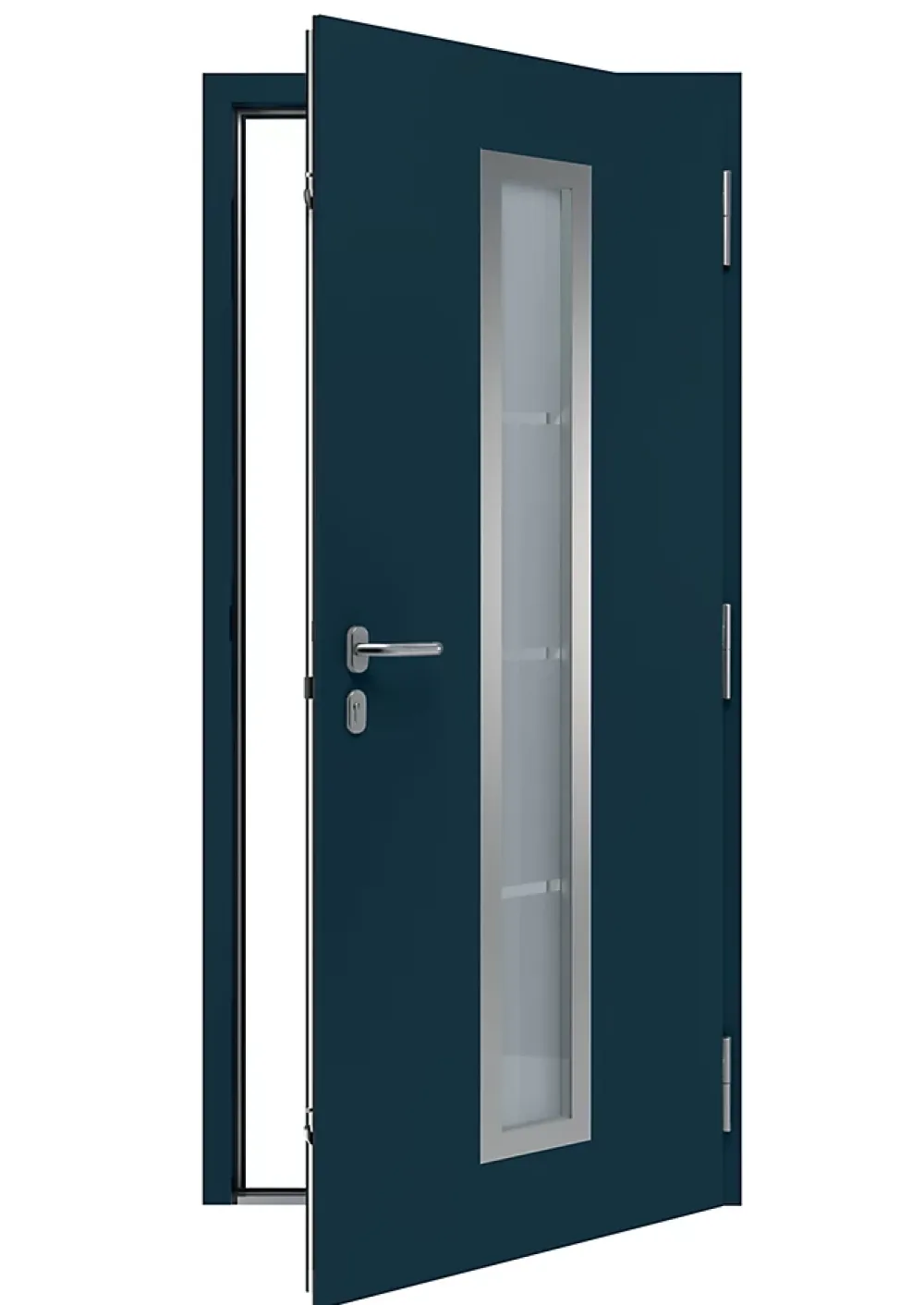 Hormann Porte D'Entrée<Porte d'entrée Hörmann acier galvanisé l.90 x h.215 cm poussant gauche THP700B gris anthracite ral 7016