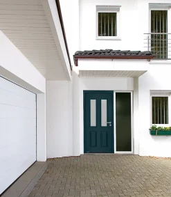 Hormann Porte d'entrée Hörmann acier galvanisé l.90 x h.215 cm poussant gauche THP410S gris anthracite ral 7016- Porte D'Entrée