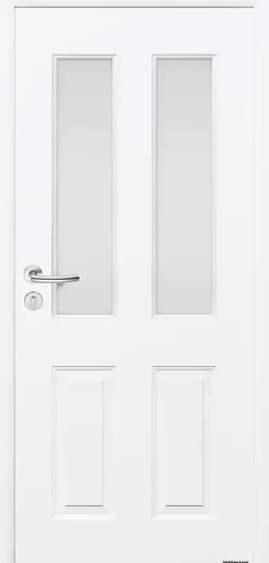 Hormann Porte d'entrée Hörmann acier galvanisé l.90 x h.215 cm poussant droit THP410S blanc ral 9016- Porte D'Entrée