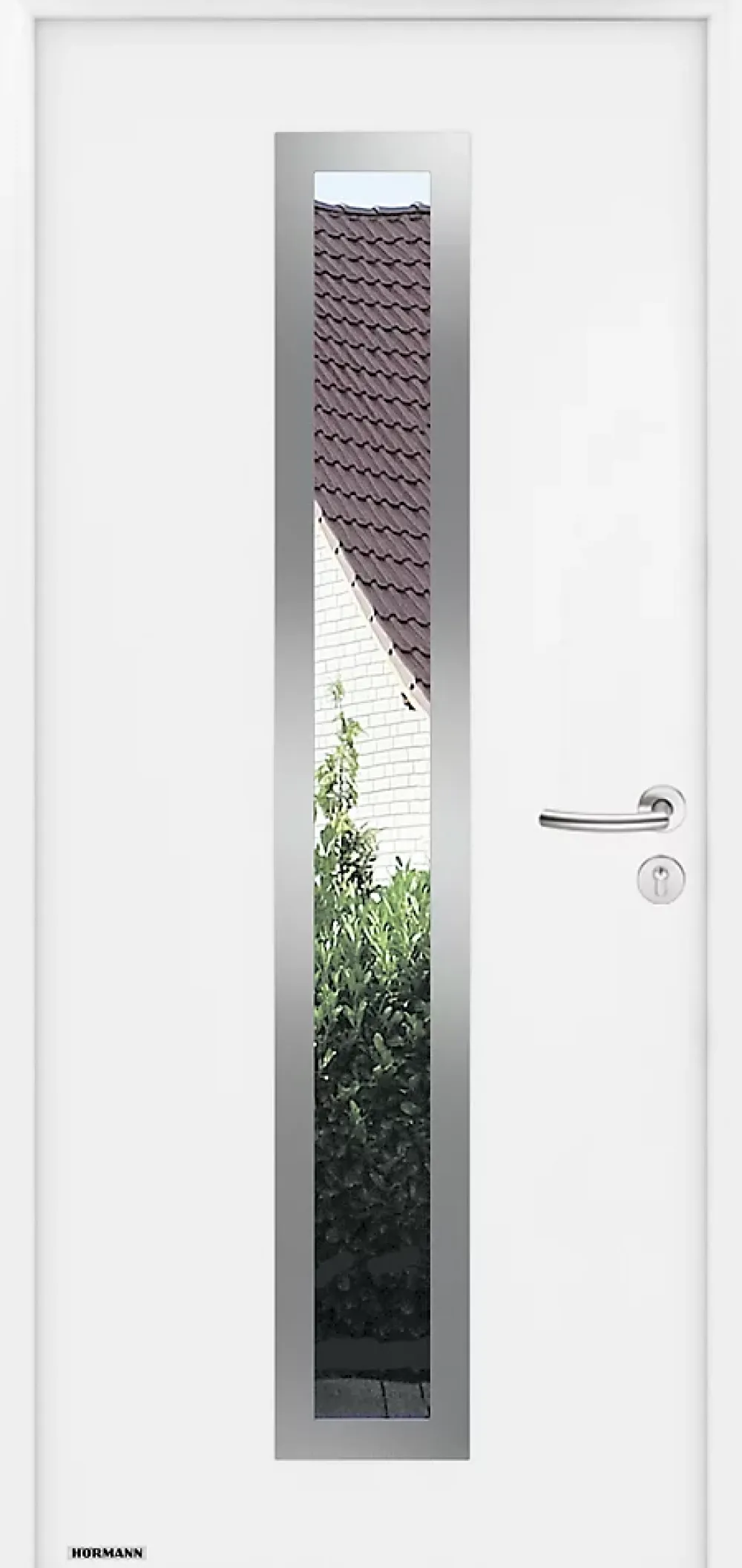 Hormann Porte d'entrée Hörmann acier galvanisé l.90 x h.215 cm poussant gauche THP700N blanc ral 9016- Porte D'Entrée