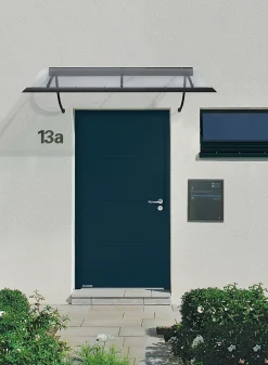 Hormann Porte D'Entrée<Porte d'entrée Hörmann acier galvanisé l.90 x h.215 cm poussant gauche THP515 gris anthracite ral 7016