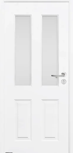 Hormann Porte D'Entrée<Porte d'entrée Hörmann acier galvanisé l.90 x h.215 cm poussant gauche THP410S blanc ral 9016