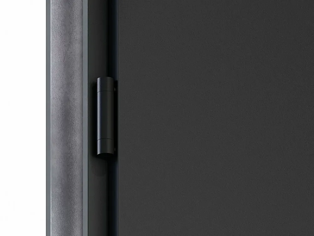 Vente-unique Porte d'entrée pleine en acier H207 x L100 cm - Noir et effet chêne - épaisseur 55 mm - poussant droit - MABENA- Porte D'Entrée
