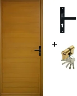 Gd Menuiseries Porte D'Entrée<Porte D'entree Bois Pleine, Laura, H,215xl,90 Côte Tableau P, Gauche, Poignee, Barillet