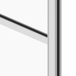 MySystem Porte double coulissante H 2088 x L 867 mm - 3 verres horizontaux - trempé 6 mm clair - blanc- Porte Coulissante
