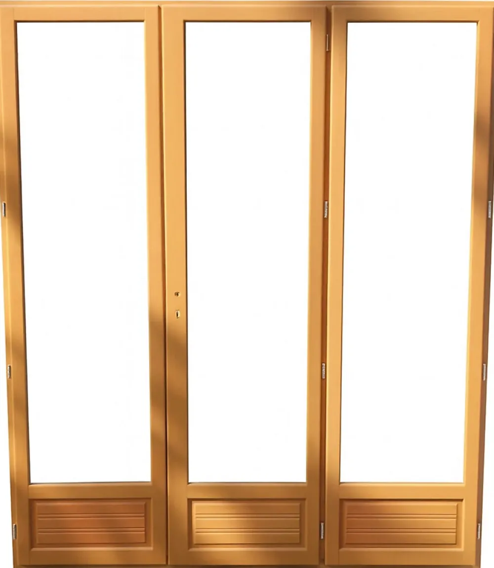 Gd Menuiseries Porte Fenetre Bois 3 Vantaux H215 X L180 Cotes Tableau- Fenêtre Bois