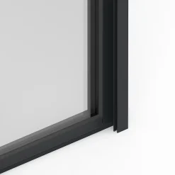 GoodHome Porte fenêtre alu 1 vantail + volet roulant électrique gris - l.80 x h.215 cm, tirant gauche- Porte-Fenêtre En Aluminium
