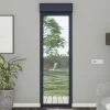 GoodHome Porte-Fenêtre En Aluminium<Porte fenêtre alu 1 vantail + volet roulant électrique gris - l.80 x h.215 cm, tirant droit