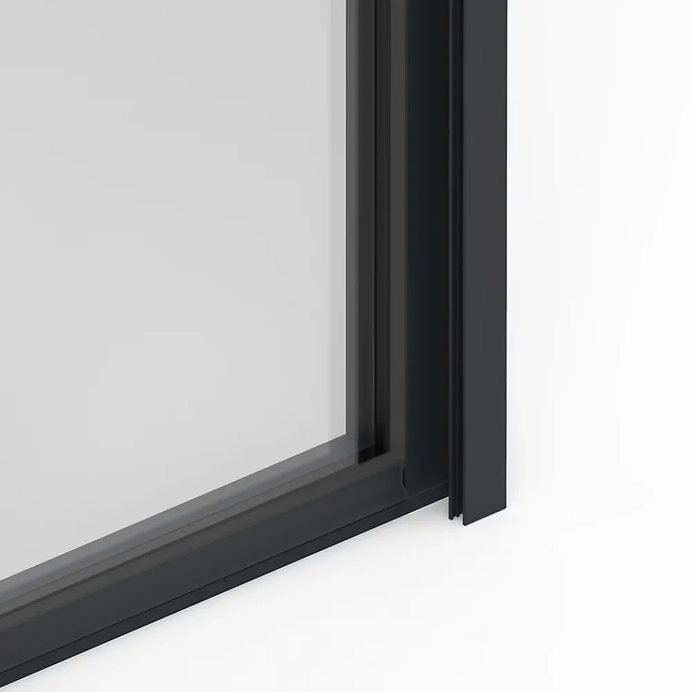 GoodHome Porte-Fenêtre En Aluminium<Porte fenêtre alu 1 vantail + volet roulant électrique gris - l.80 x h.215 cm, tirant droit