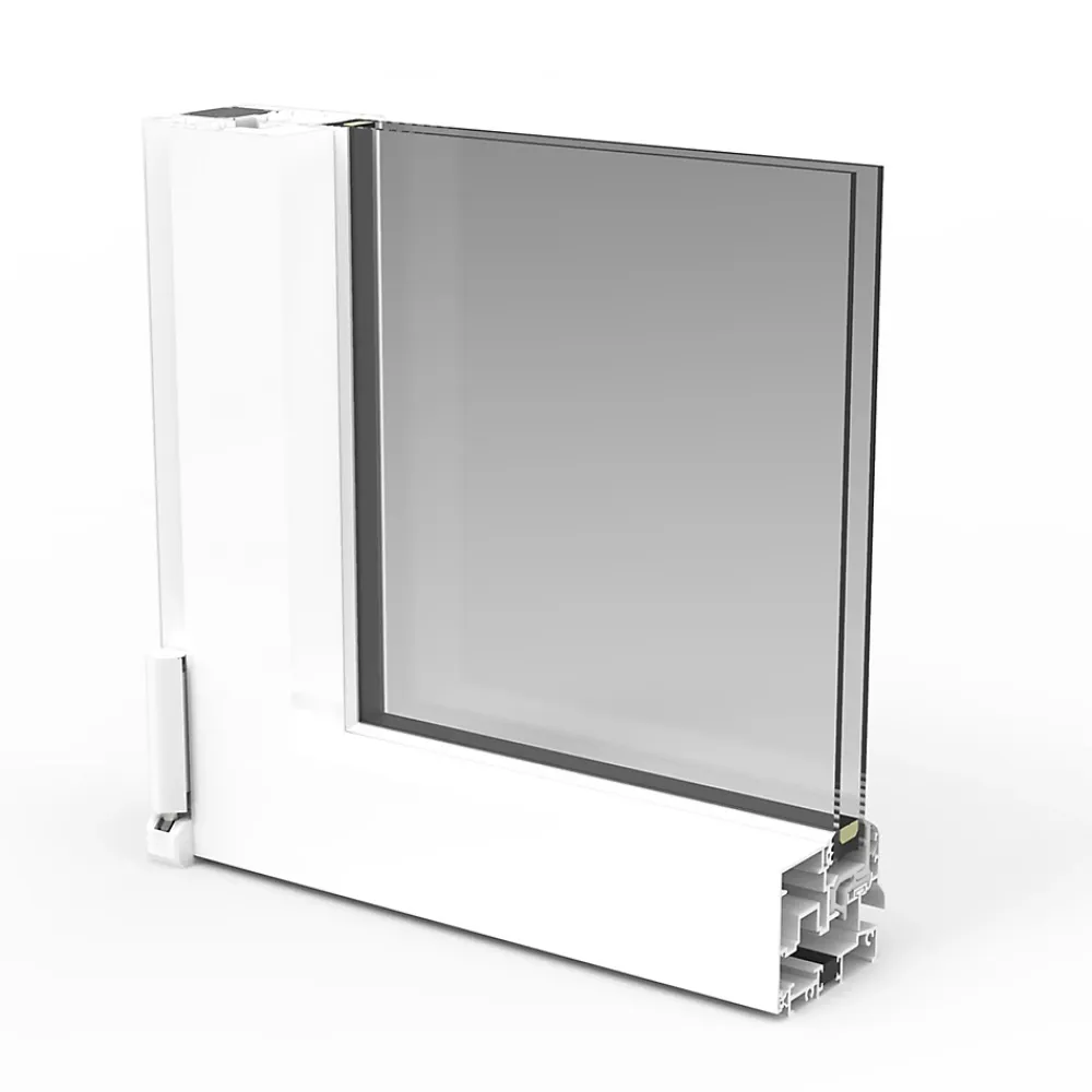 GoodHome Porte fenêtre alu 1 vantail + volet roulant électrique blanc - l.80 x h.215 cm, tirant droit- Porte-Fenêtre En Aluminium