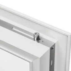 GoodHome Porte fenêtre alu 1 vantail + volet roulant électrique blanc - l.80 x h.215 cm, tirant droit- Porte-Fenêtre En Aluminium