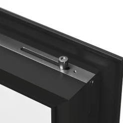 GoodHome Porte fenêtre alu 2 vantaux + volet roulant électrique gris - l.120 x h.215 cm, tirant droit- Porte-Fenêtre En Aluminium