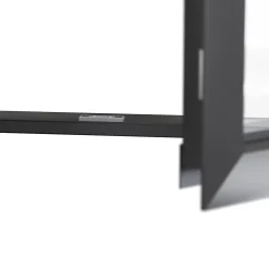GoodHome Porte fenêtre alu 2 vantaux + volet roulant électrique gris - l.120 x h.215 cm, tirant droit- Porte-Fenêtre En Aluminium