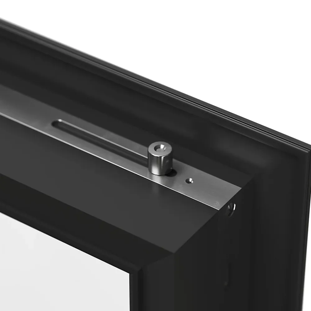 GoodHome Porte-Fenêtre En Aluminium<Porte fenêtre alu 2 vantaux gris - l.140 x h.215 cm, tirant droit