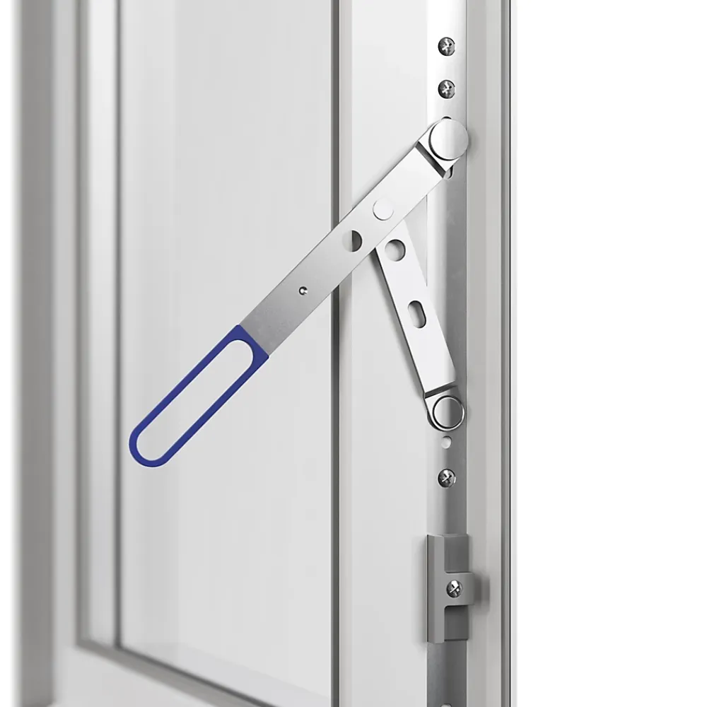 GoodHome Porte-Fenêtre En Aluminium<Porte fenêtre alu 2 vantaux + volet roulant électrique blanc - l.140 x h.215 cm, tirant droit