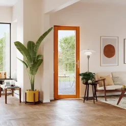 GoodHome Porte-Fenêtre En Bois<Porte fenêtre bois 1 vantail - l.80 x h.215 cm, tirant gauche
